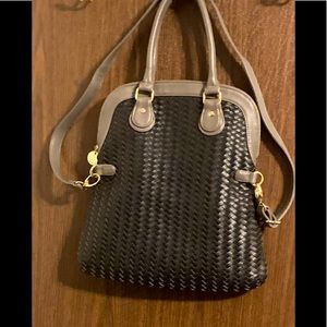 Deuce Luz Black/Gray Large Weave Shoulder Bag/Tote